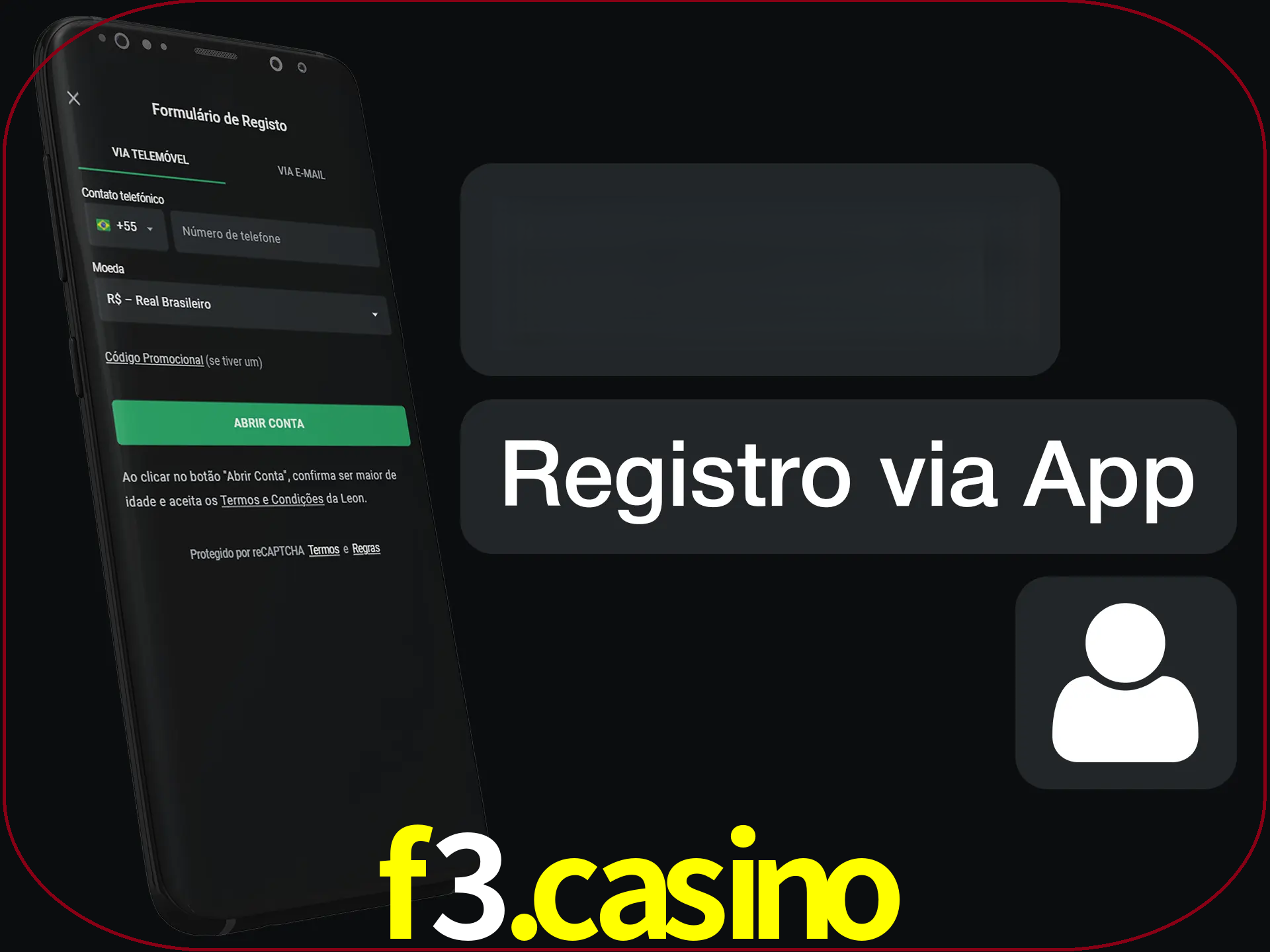 Registre-se com duas etapas usando o aplicativo.