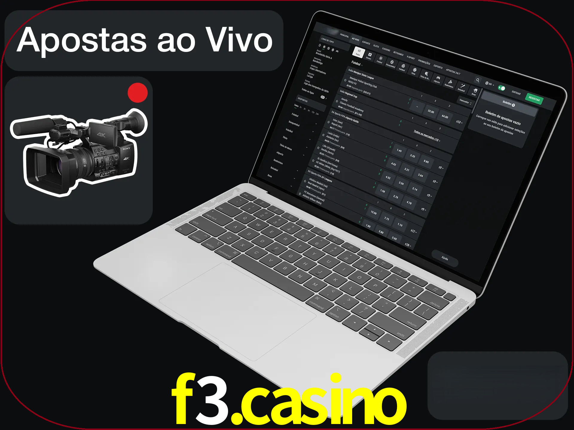 Aposte em formato ao vivo em nosso site.